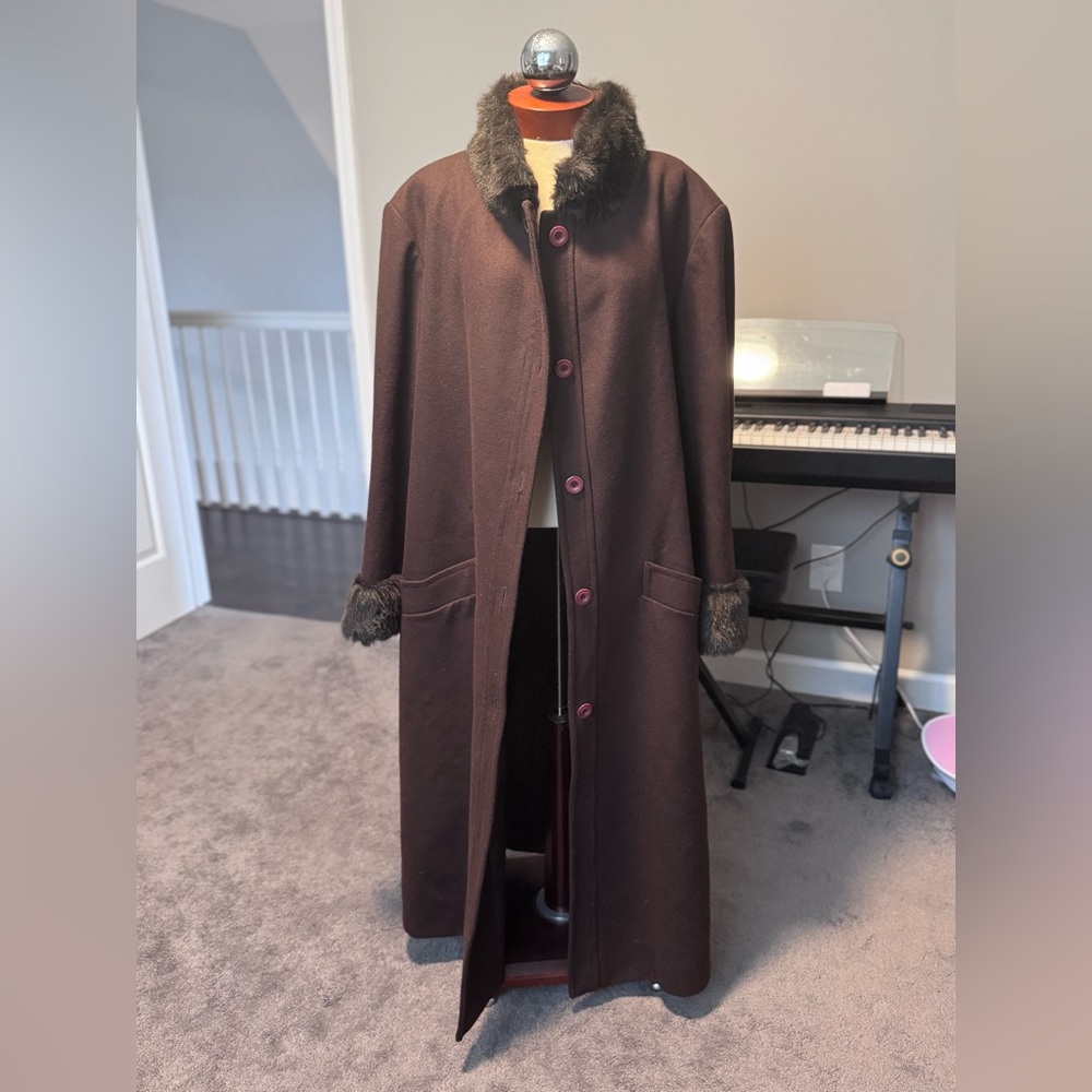 Plus size faux fur coat
